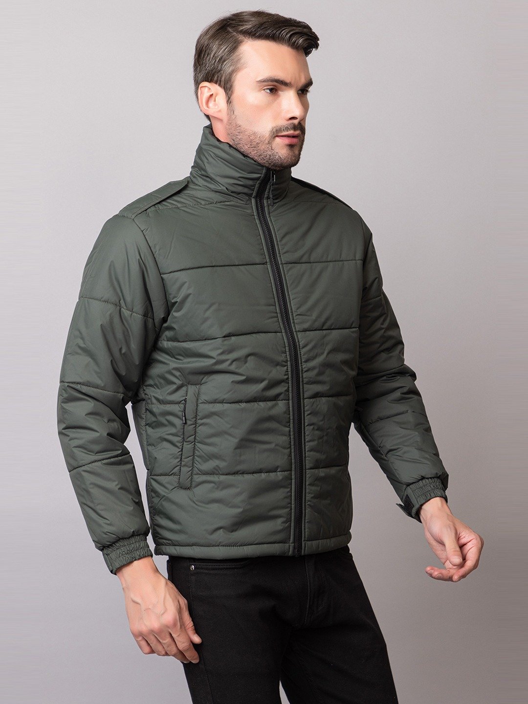 QUILTED HIGH-NECK PUFFER JACKET - Image 4