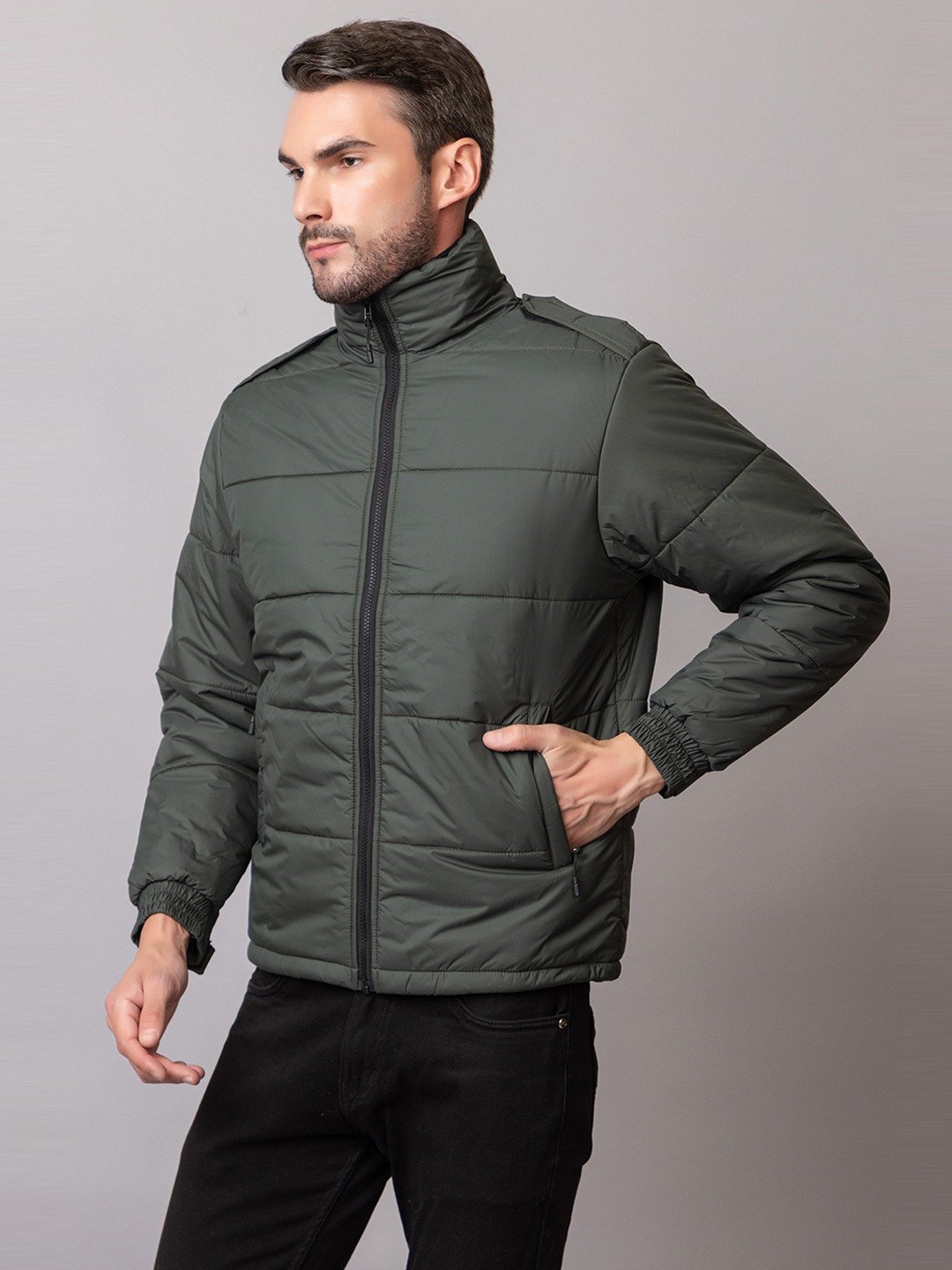 QUILTED HIGH-NECK PUFFER JACKET - Image 5