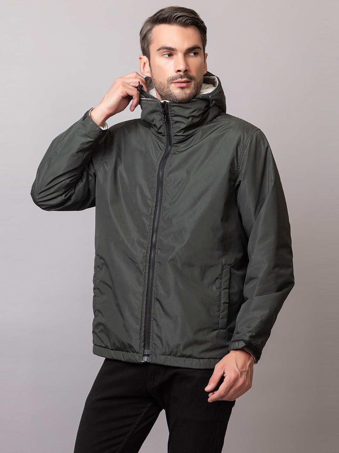 WATERPROOF WINDBREAKER HOODED JACKET - Image 4