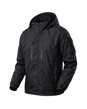 BLACK TACTICAL HOODED JACKET